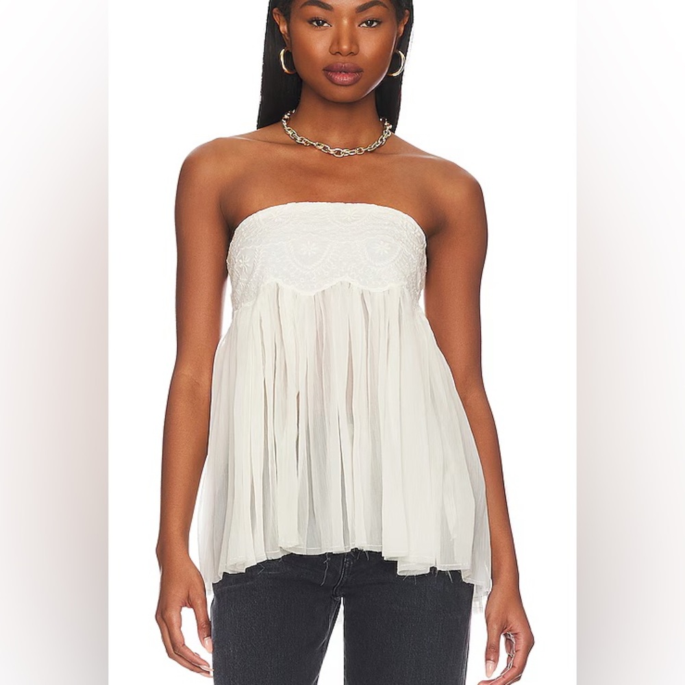 Free people keep your cool cream Strapless Dress
